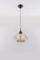 Lampa wisząca Sollux POMPELMO naturalne drewno E27 wys.90cm