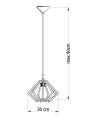 Lampa wisząca Sollux POMPELMO naturalne drewno E27 wys.90cm