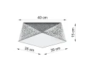 Plafon Sollux HEXA cekin E27 szer.40cm