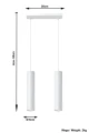 Lampa wisząca LAGOS 2 biała GU10 wys.90cm