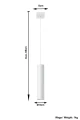 Lampa wisząca LAGOS 1 biała GU10 wys.100cm