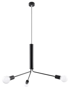 Lampa wisząca Sollux DUOMO 3D czarna E27 wys.100cm