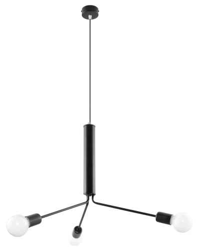 Lampa wisząca Sollux DUOMO 3D czarna E27 wys.100cm