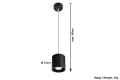 Lampa wisząca ORBIS 1 czarna 1xGU10 wys.110cm