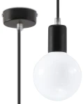 Lampa wisząca Sollux EDISON czarna E27 wys.106cm