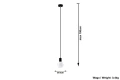 Lampa wisząca Sollux EDISON czarna E27 wys.106cm