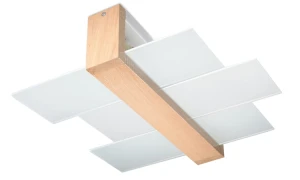 Plafon Sollux FENIKS 2 naturalne drewno E27 szer.43cm