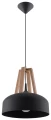 Lampa wisząca CASCO czarna/naturalne drewno E27