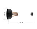 Lampa wisząca CASCO czarna/naturalne drewno E27