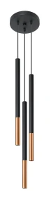 Lampa wisząca Sollux MOZAICA 3P czarna/miedź 3xG9 wys.90cm