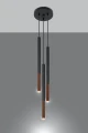 Lampa wisząca MOZAICA 3P czarna/miedź 3xG9 wys.90cm