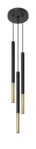 Lampa wisząca Sollux MOZAICA 3P czarna/złota 3xG9 wys.90cm