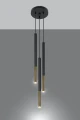 Lampa wisząca MOZAICA 3P czarna/złota 3xG9 wys.90cm