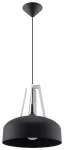 Lampa wisząca Sollux CASCO czarno/białe drewno E27