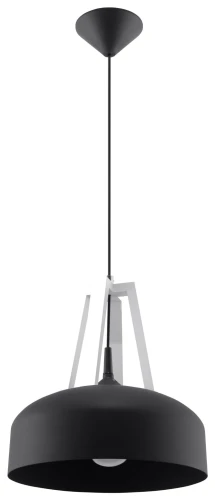 Lampa wisząca CASCO czarno/białe drewno E27