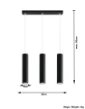 Lampa wisząca LAGOS 3 czarna GU10 wys.90cm