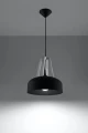 Lampa wisząca CASCO czarno/białe drewno E27
