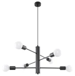 Lampa wisząca Sollux DUOMO 6 czarna 6 E27 wys.85 cm