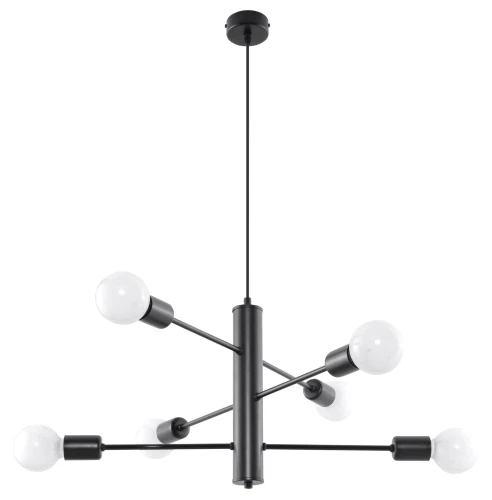 Lampa wisząca DUOMO 6 czarna 6 E27 wys.85 cm
