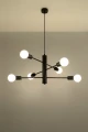 Lampa wisząca DUOMO 6 czarna 6 E27 wys.85 cm