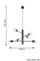 Lampa wisząca DUOMO 6 czarna 6 E27 wys.85 cm