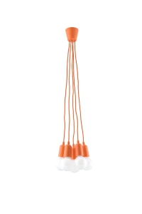 Lampa wisząca Sollux DIEGO 5 pomarańczowa E27 wys.90cm