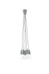 Lampa wisząca Sollux DIEGO 5 szara E27 wys.90cm
