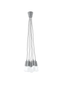 Lampa wisząca Sollux DIEGO 5 szara E27 wys.90cm
