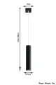 Lampa wisząca LAGOS 1 czarna GU10 wys.100cm
