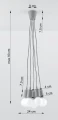 Lampa wisząca Sollux DIEGO 5 szara E27 wys.90cm
