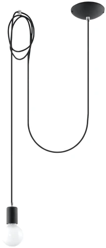 Lampa wisząca EDISON 1 LONG czarna E27 wys.150cm