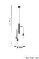 Lampa wisząca Sollux DUOMO 3M czarna E27 wys.100cm