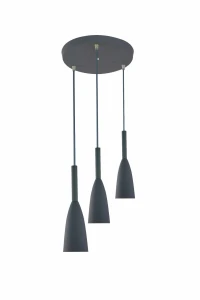 Lampa wisząca SOLIN 3 szara 3xE27 Light Prestige