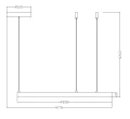 Lampa wisząca MIDWAY duża złota LP-033/1P L GD LED