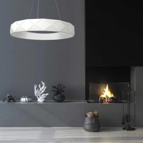 Lampa wisząca REUS biała LED