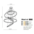 Lampa wisząca WHEEL XXL chrom 5xLED wys.500cm