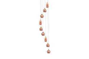 Lampa wisząca Azzardo AMBER MILANO mosiądz 9xE27 wys.330cm