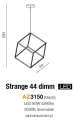 Lampa wisząca STRANGE 44 czarna LED wys.220cm