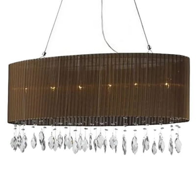 Lampa wisząca SIDNEY OVAL brązowy/wenge 6xE14 wys.140cm