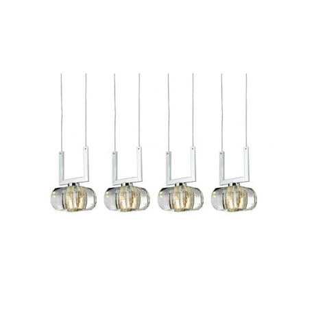 Lampa wisząca RUBICA transparentna 4xG9 wys.120cm