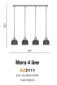 Lampa wisząca MORA LINE transparentna 4xE27 wys.120cm