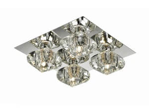Plafon Azzardo RUBIC 4 TOP transparentny 4xG9 szer.30cm