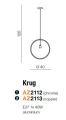Lampa wisząca KRUG chrom 1xE27 wys.115cm