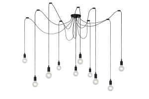 Lampa wisząca Lucide Fix 08408/10/30 Czarna 10xE27