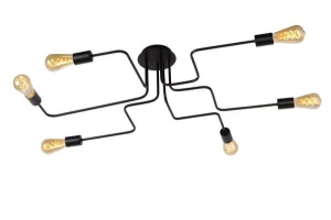 Plafon Lucide Lester 21112/06/30 Czarny 6xE27 Szer.75cm