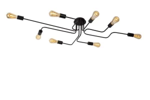 Plafon Lucide Lester 21112/08/30 Czarny 8xE27 Szer.80cm