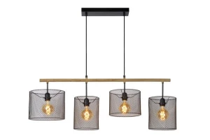 Lampa wisząca Lucide Baskett 45459/04/30 Czarna 4xE27 170cm