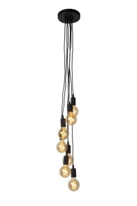 Lampa wisząca Lucide Fix Multiple 08408/07/30 Czarna 7xE27 130cm