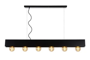 Lampa wisząca Lucide Surtus 30474/06/30 Czarna 6xE27 130cm