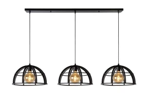 Lampa wisząca Lucide Dikra 76464/03/30 Czarna 3xE27 150cm
